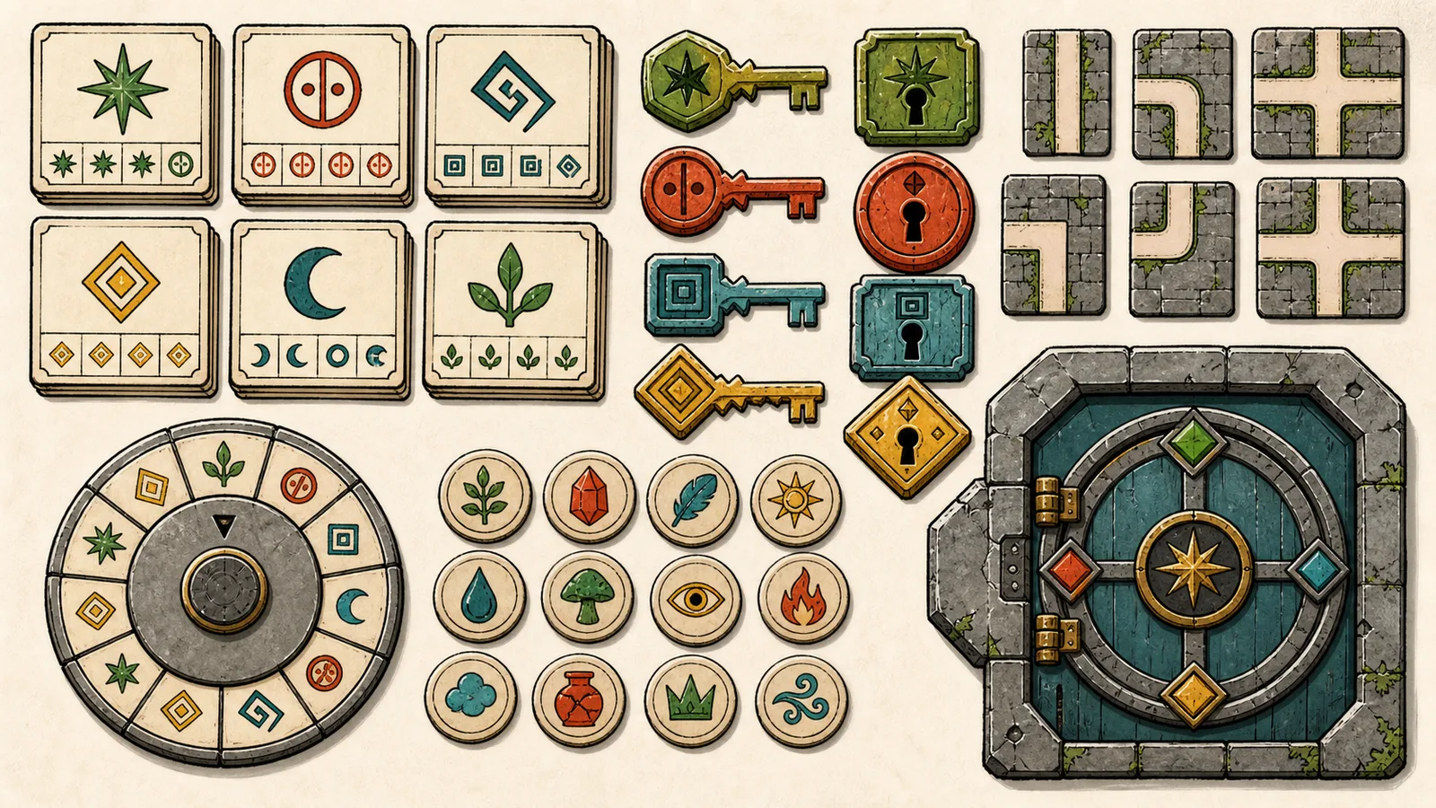 Voxel puzzle game template kit with locks, clues, and paths.