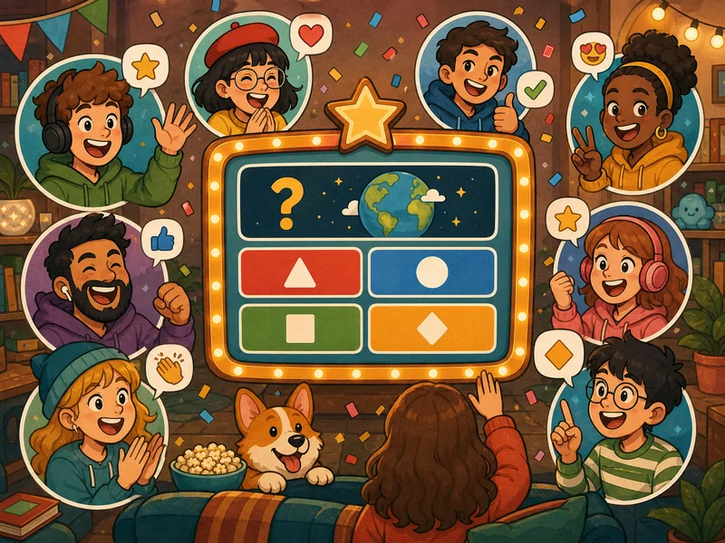 Hand-drawn community trivia game cover.